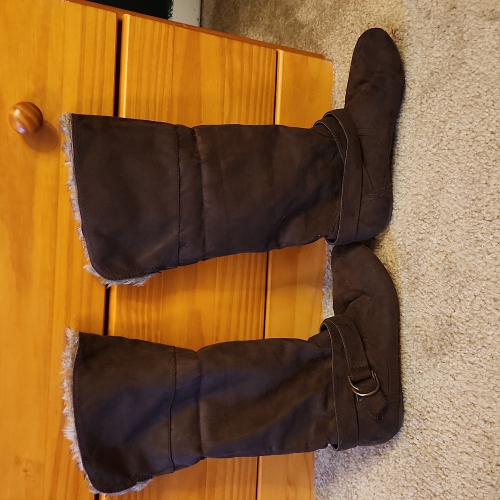 Report faux fur boots